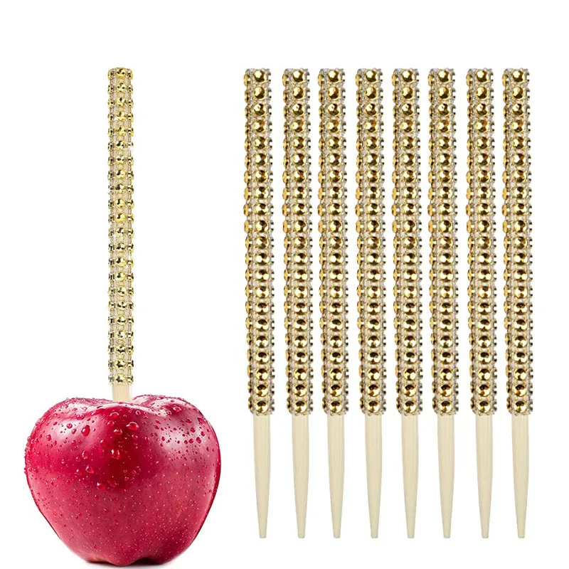12pcs bling candy apple bamboo sticks