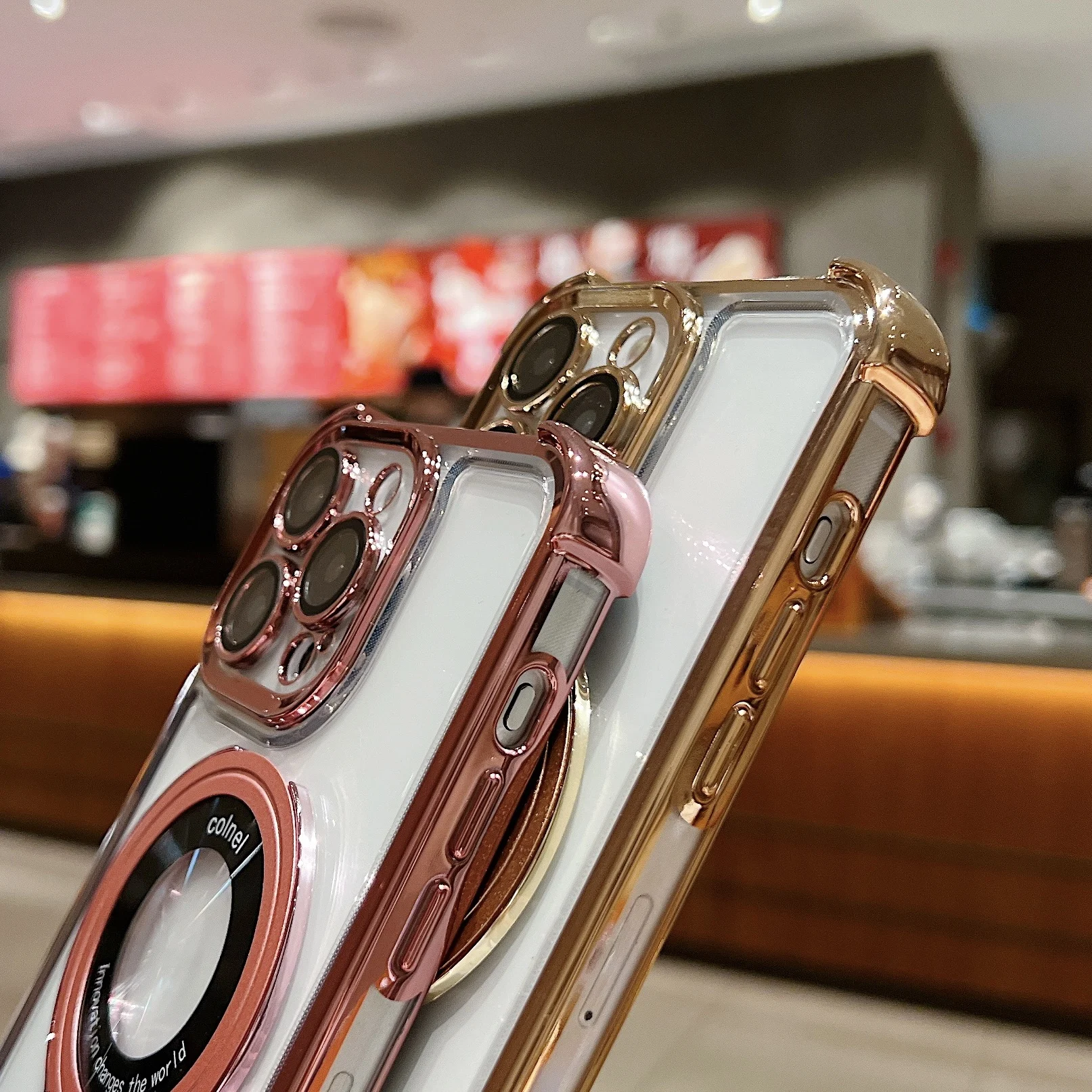 Fashion Plating Magnetic Bracket Case for iPhone 17 16 15 14 13 12 Pro Max Case With Holder Stand Shockproof Cover for Magsafe 4