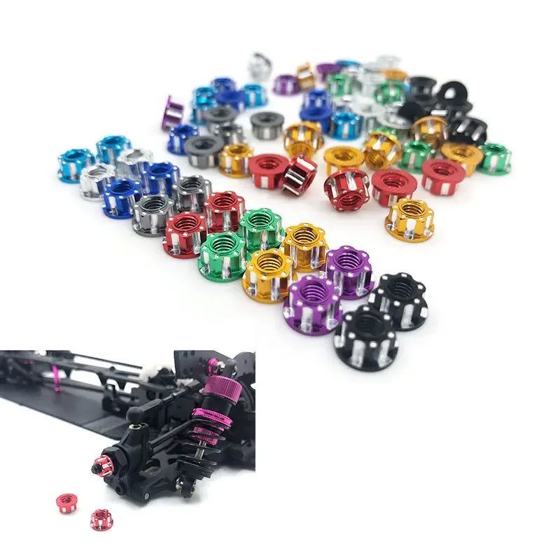 

4pcs Alloy M4 Carving Design Hexagonal Nuts For HSP Sakura D3 D4 1/10 RC Remote Control Car Accessories