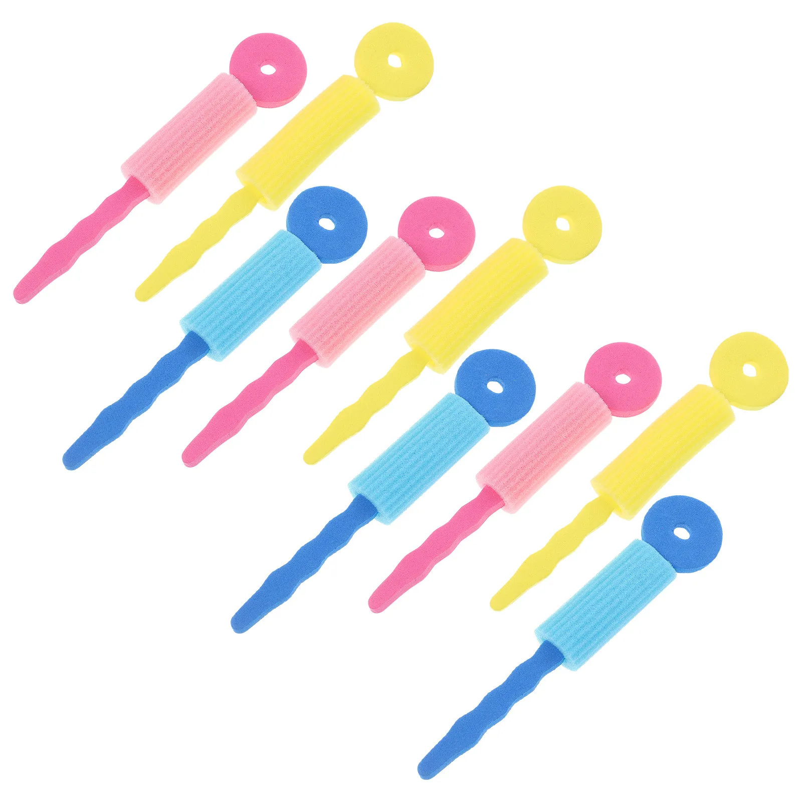 9Pcs 스폰지 헤어 롤러 컬링 도구 적용하기 쉬운 확고한 컬 웨이브 헤어스타일 메이커 휴대용 헤어 스타일링 도구