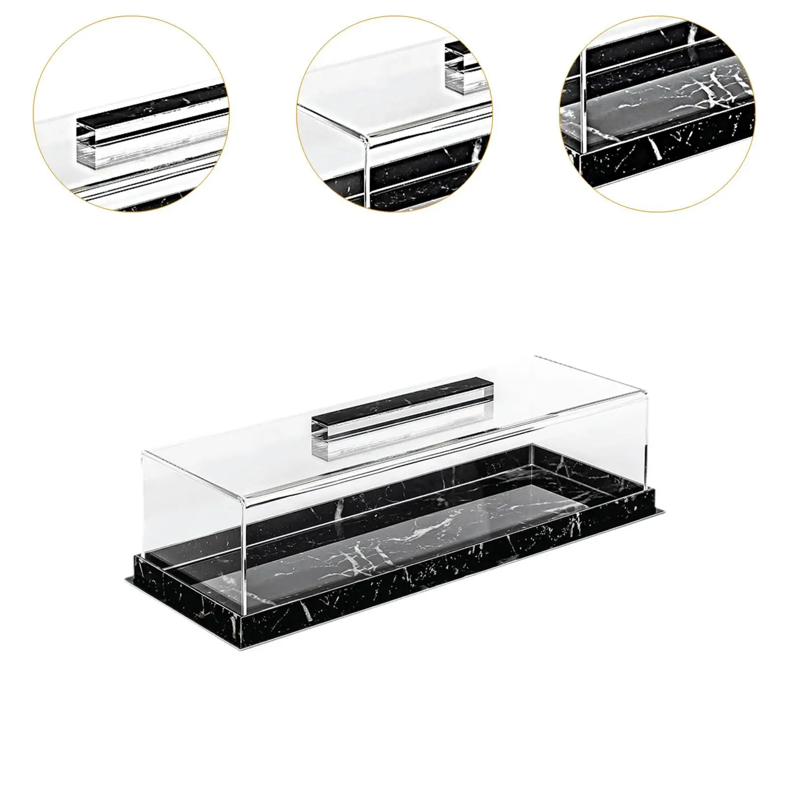 Rectangular Cake Holder with Cover Acrylic Pastry Display Case Cake Storage Tray for Home Party Wedding Countertop Decors