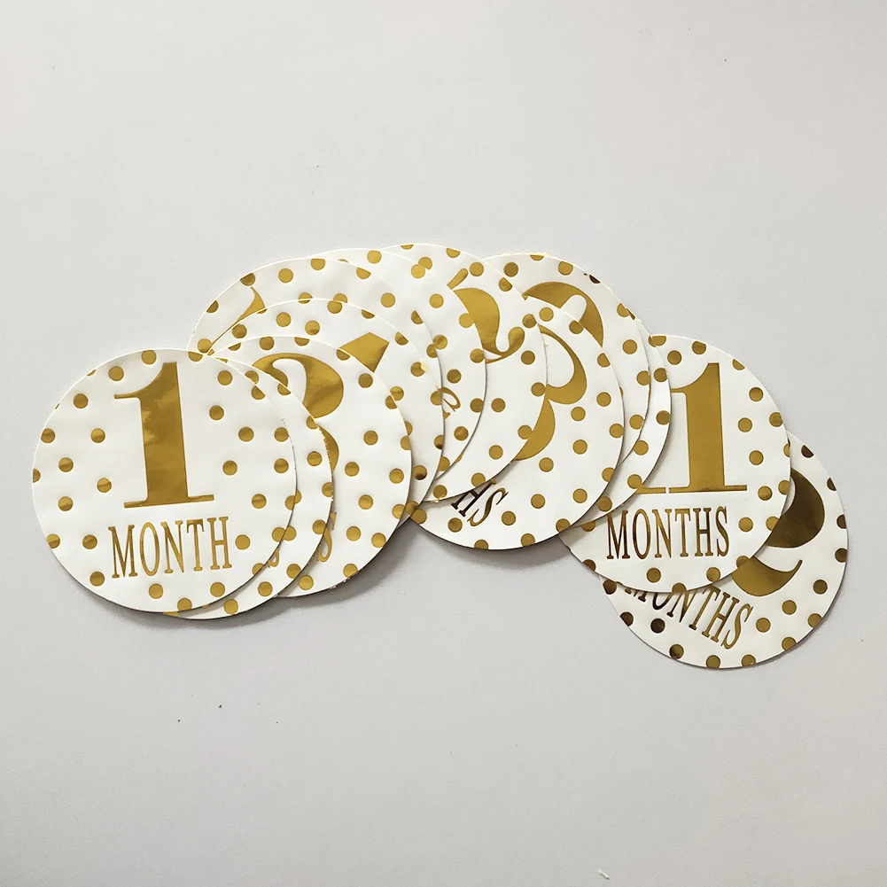 Newborn Baby Monthly Stickers Classic Colors and Simple Durable Design Pregnant Women 1-12 Milestone Memory Photo Props