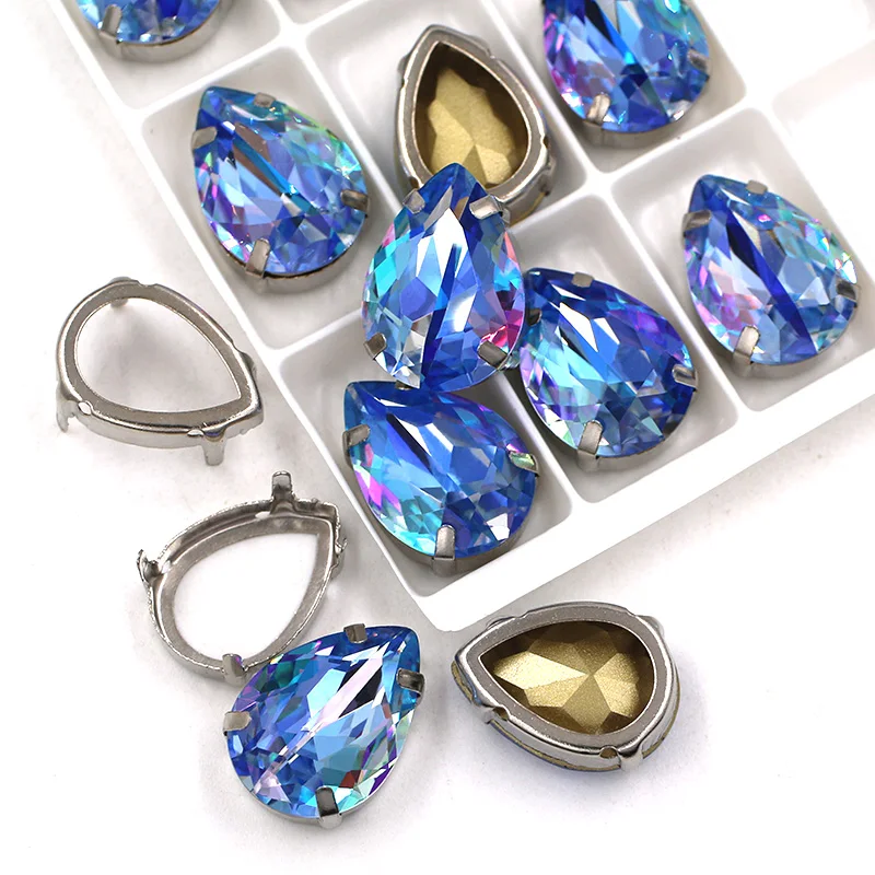 7x10mm/10x14mm/13x18mm Crystal Teardrop Shape Glass Sewing Sliver Claw Setting Laser Rhinestones Clothing/Bags/Shoes hot fix rhinestones sew on rhinestones non hot fix rhinestones clear glass rhinestones crystal rhinestones glass rhinestones sewing rhinestones rhinestone crystals non hotfix rhinestones rhinestone accessories rhinestone claw rhinestones beads