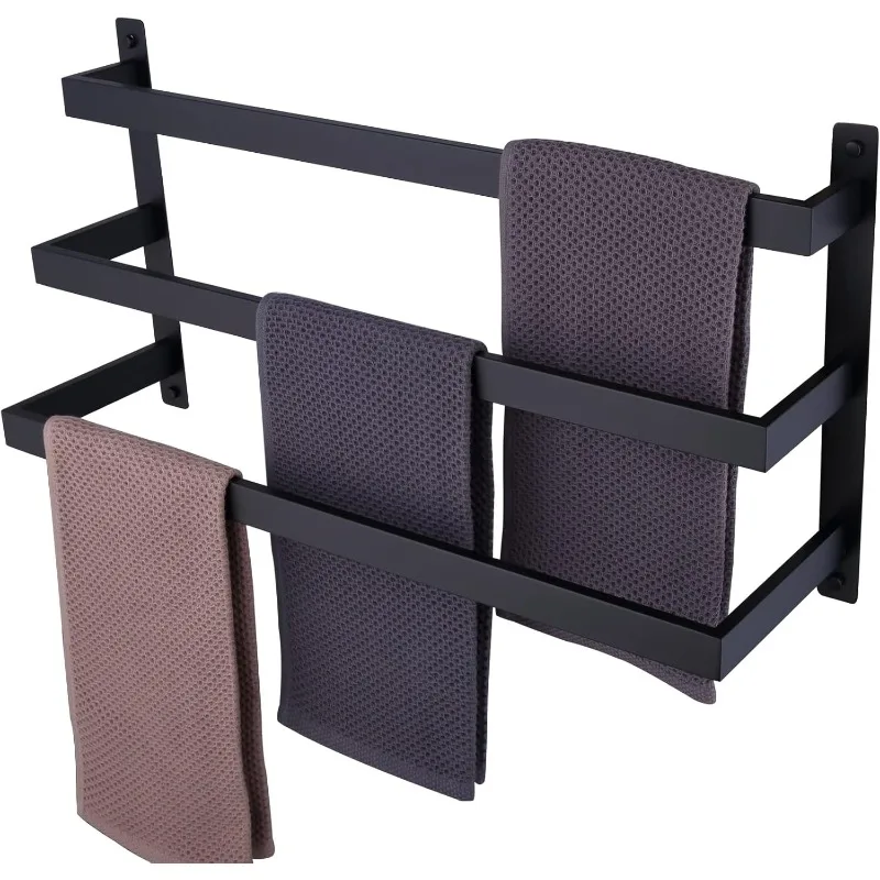 Towel Bars Bath Towel Holders Bathroom 3-Tiers Ladder Rails Wall Mounted Towels Shelves Rack Stainless Steel,