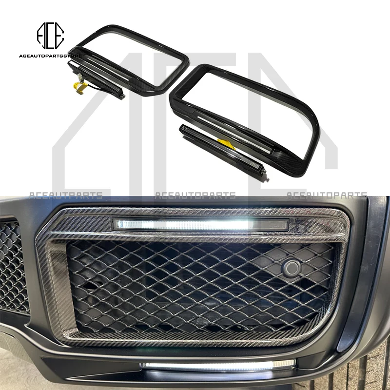 

G Class W464 G900 Front Bumper Fog Light Cover With LED Carbon W464 G63 Front Bumper Covers W463A Front Bumper Frame Accessories