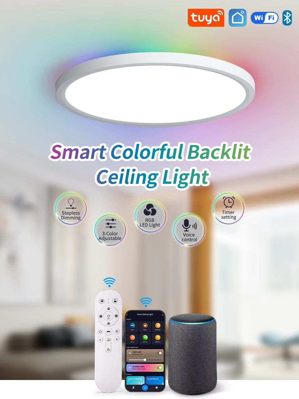 Ultra-thin RGB Smart Ceiling Light