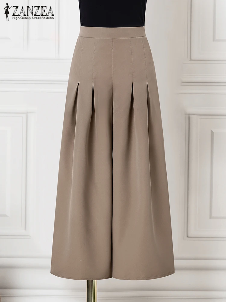 Polyester High Waist Palazzo Pants for Women Casual Summer