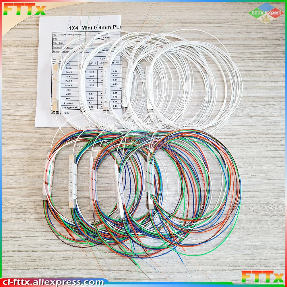 Alta qualità 10 pz/lotto 0.9mm tubo d'acciaio fibra ottica PLC Splitter 1x2 1x4 1x8 1x16 senza connettore Mini 1*8 Fbt Splitter Fbt accoppiatore