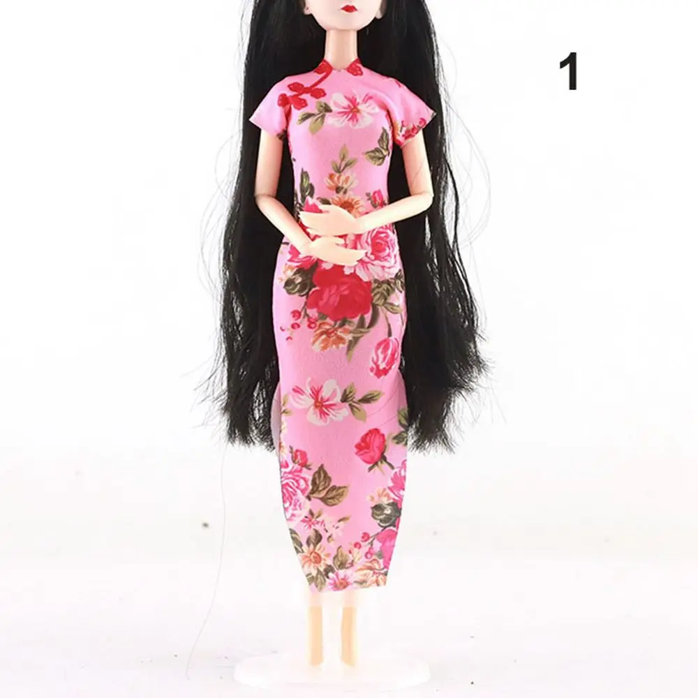 Handgefertigtes Puppenkleid, Kleidung für 30 cm große Puppen, Accessoires, Kleid, Kleidung für chinesisches traditionelles Kleid, Abendkleid im Cheongsam-Stil – Detail 8