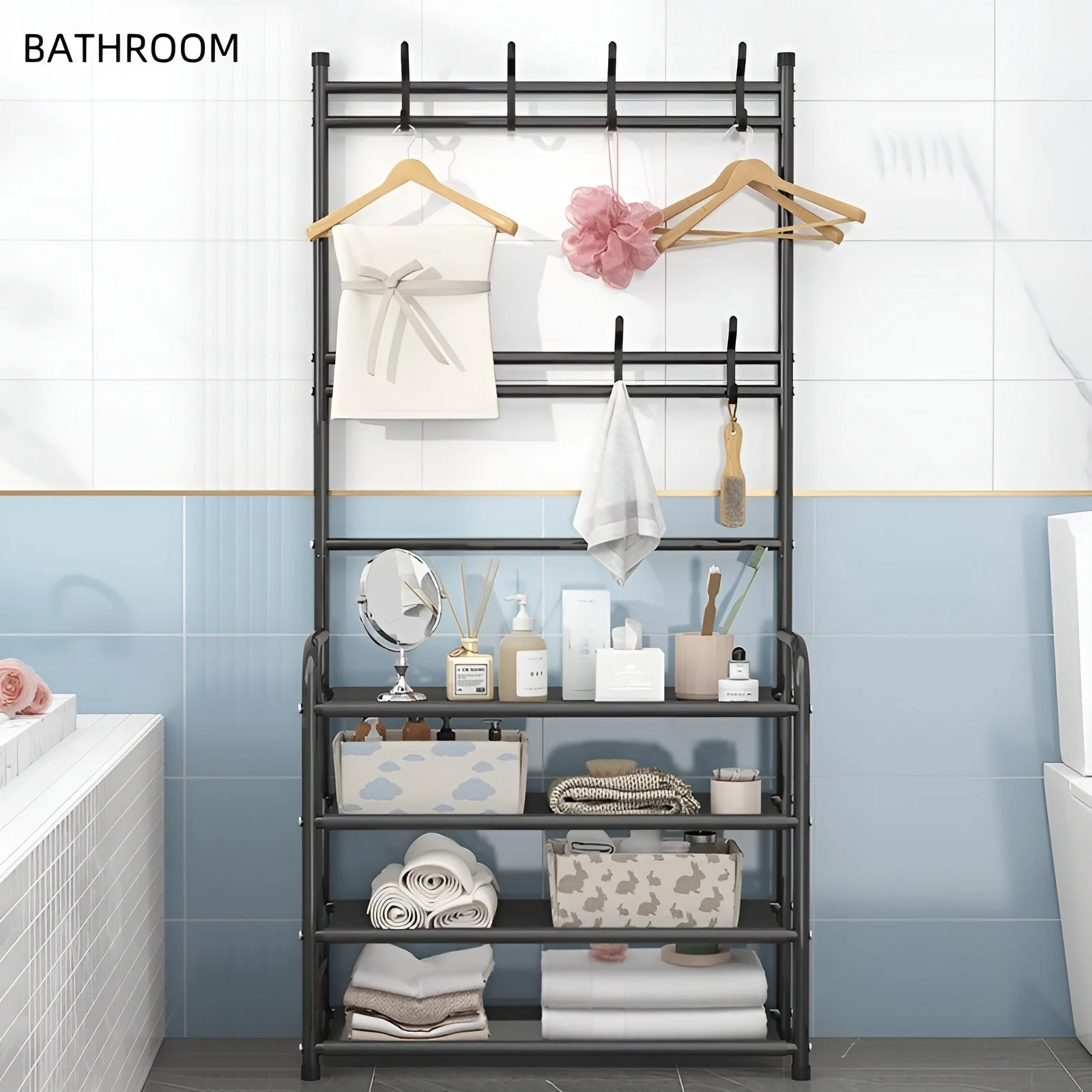 Shoe Rack Clothes Rack Shoe Organizer Shoe Rack Coat Rack Strand Simple Metal Storage with Hooks Multipurpose Coat Hanger and Shoe Shelf for Entryway Home