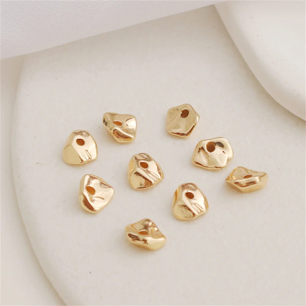 

Позолоченные бусины с отверстиями 14 к, нестандартные бусины 6 мм, материал ручной работы, аксессуары для ювелирных изделий, фурнитура для изготовления бисера своими руками