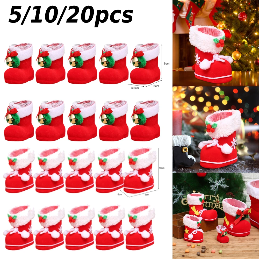 Natal açúcar armazenamento botas decoração de natal para árvore sapato  estilo caixa de armazenamento decoração para casa presente cesta ornamentos  de mesa de plástico| | - AliExpress
