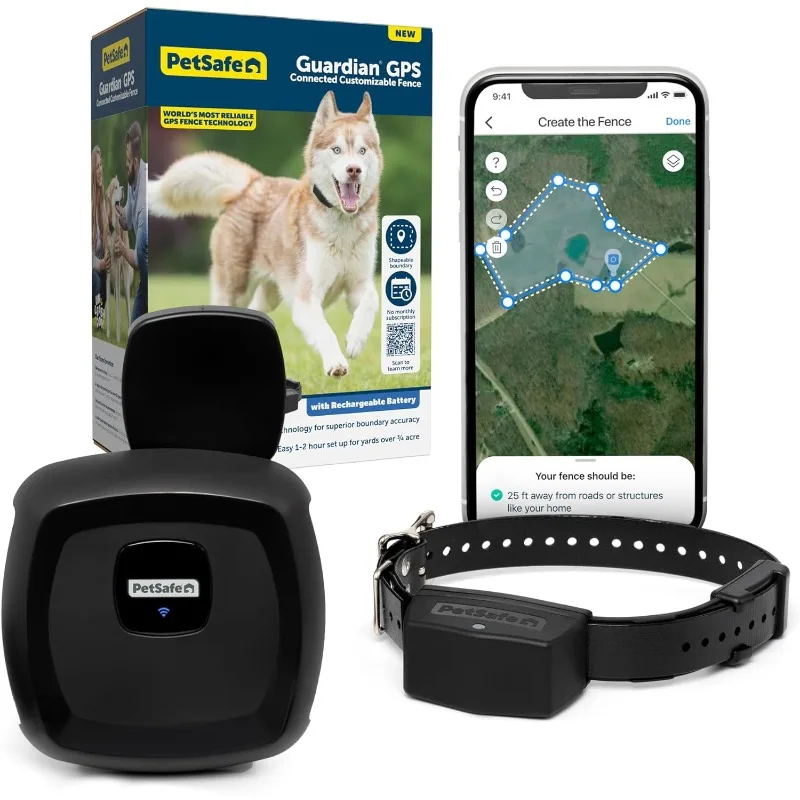 

PetSafe Guardian GPS Connected Customizable Fence - World's Most Reliable GPS Fence Technology, Subscription-Free GPS Dog Fence