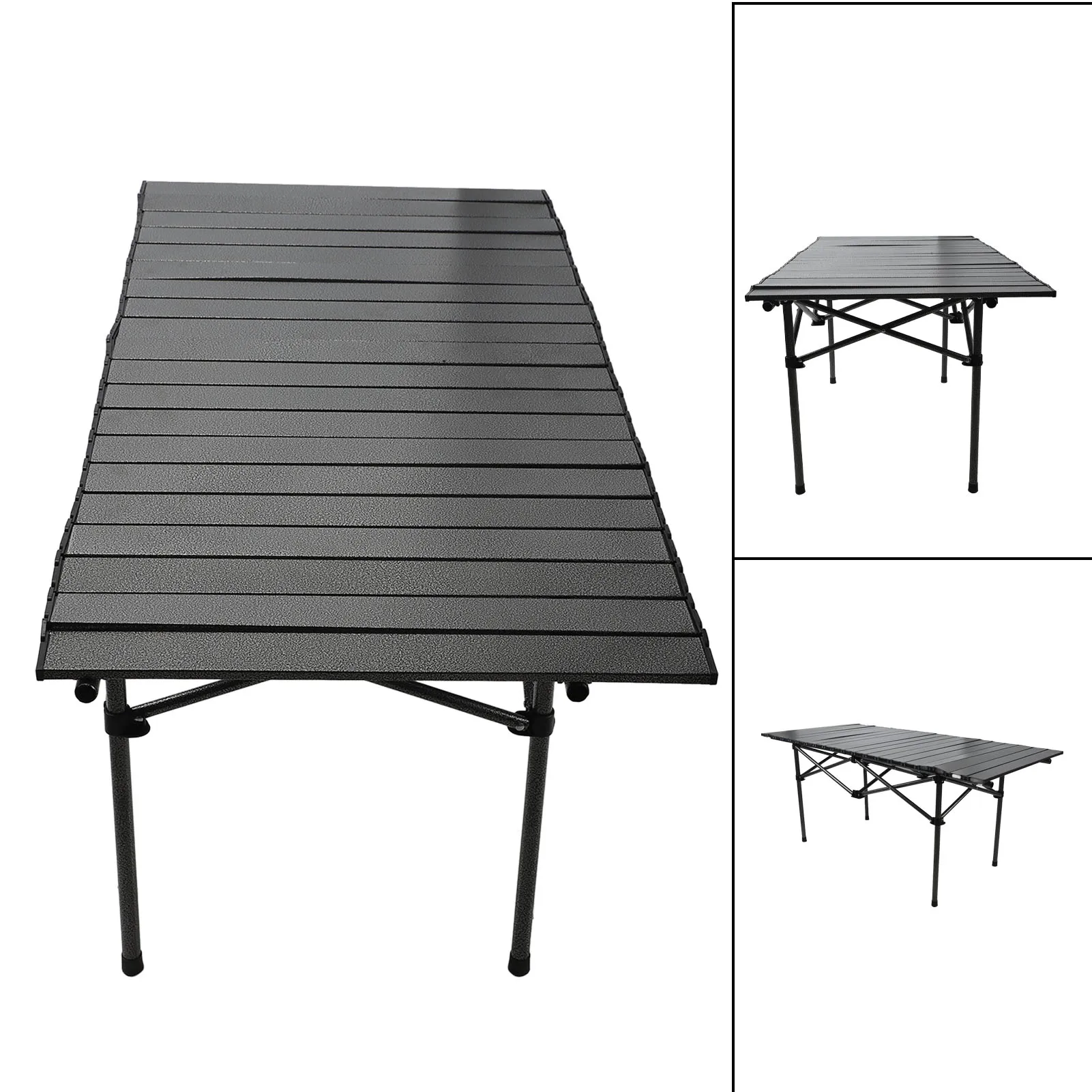 47.24 inch Outdoor Folding Portable Picnic Camping Table Carbon Steel Material Strong Load Capacity Long Term Use