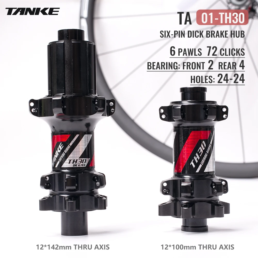 

TANKE 24H Bike Hubs Aluminum Alloy 7075 Road Bicycle Hubset 6 pawls 72 rings Clicks CNC For Disc Brake Wheelset Cycling Part