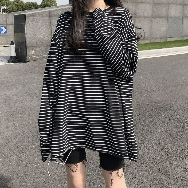 

Oversized Retro American Style Autumn Men and Women's Clothing 2023 Korean Style Loose Long Sleeve Hip Pop T Shirt Streetwear