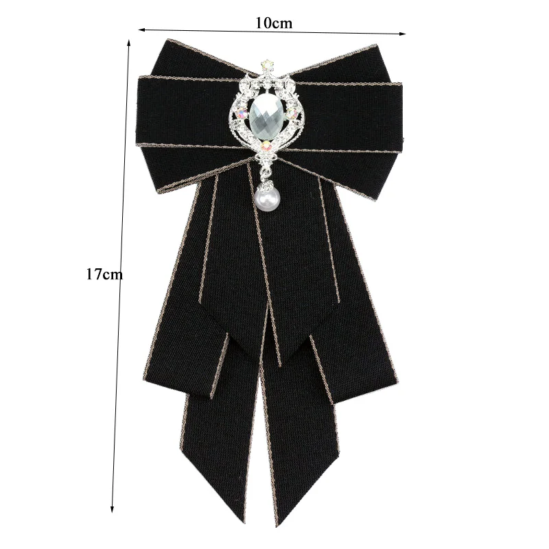 Hot School Girls Boy Elegant Classic Retro Big Bowtie Neck Tie Rhinestone Corsage Bowtie Cravat Gifts for Women Formal Neck Ties bow tie