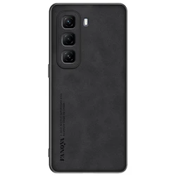 Frosted PU Leather Anti-Shock Case with Matting Finish for infinix Hot 50i (Black)