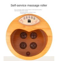 อ่างแช่เท้าไฟฟ้าพร้อมที่จับนวดบ้านซาวน่าเครื่องทําความร้อนอัตโนมัติอุณหภูมิคงที่ประสบการณ์สปาไม้ 4