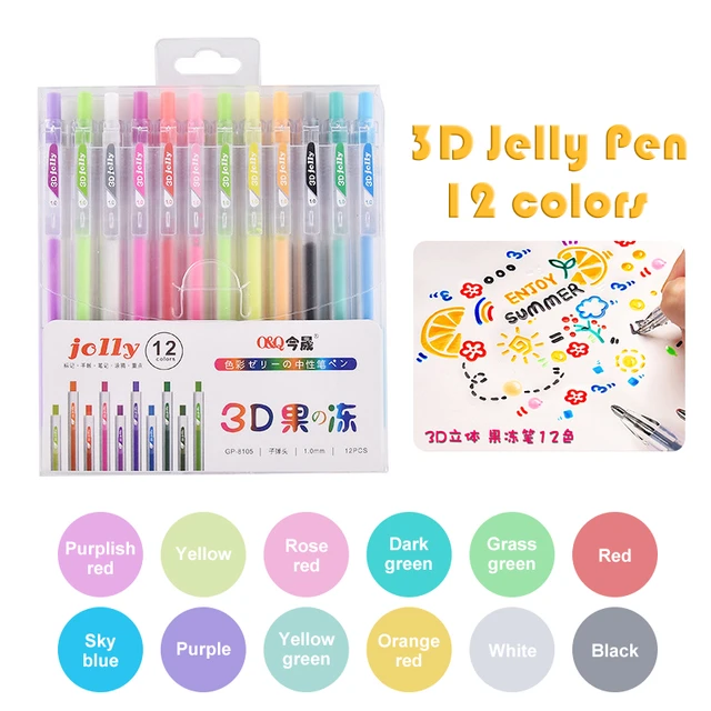 3D Three-dimensional Jelly Pen Color Gel Pen Student Cute Pen DIY  Multi-color Painting Pen