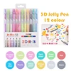 3D Three-dimensional Jelly Pen Color Gel Pen Student Cute Pen DIY Multi-color Painting Pen Graffiti Ceramic Metal Glass Nail Pen 2
