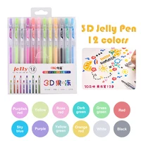 3D Three-dimensional Jelly Pen Color Gel Pen Student Cute Pen DIY Multi-color Painting Pen Graffiti Ceramic Metal Glass Nail Pen 2
