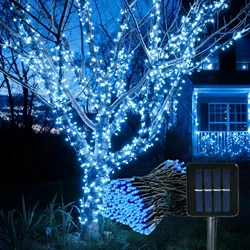 Outdoor Solar Fairy Lights - 8 Mode Waterproof Decorative String Lights - 32M 300LED (Blue)