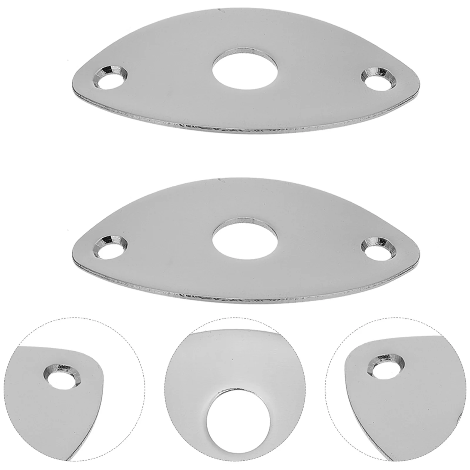 

2 Pcs Guitar Jack Cover Electric Accessories Zinc Alloy Mini Jacks Output Plate