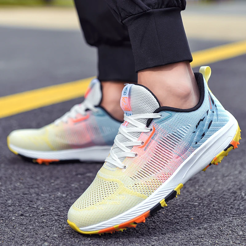 

Men Women Multi-function Trend Sports Gym Breathable Training Sneakers Unisex Outdoor Track Cleat Running Shoes 36-44