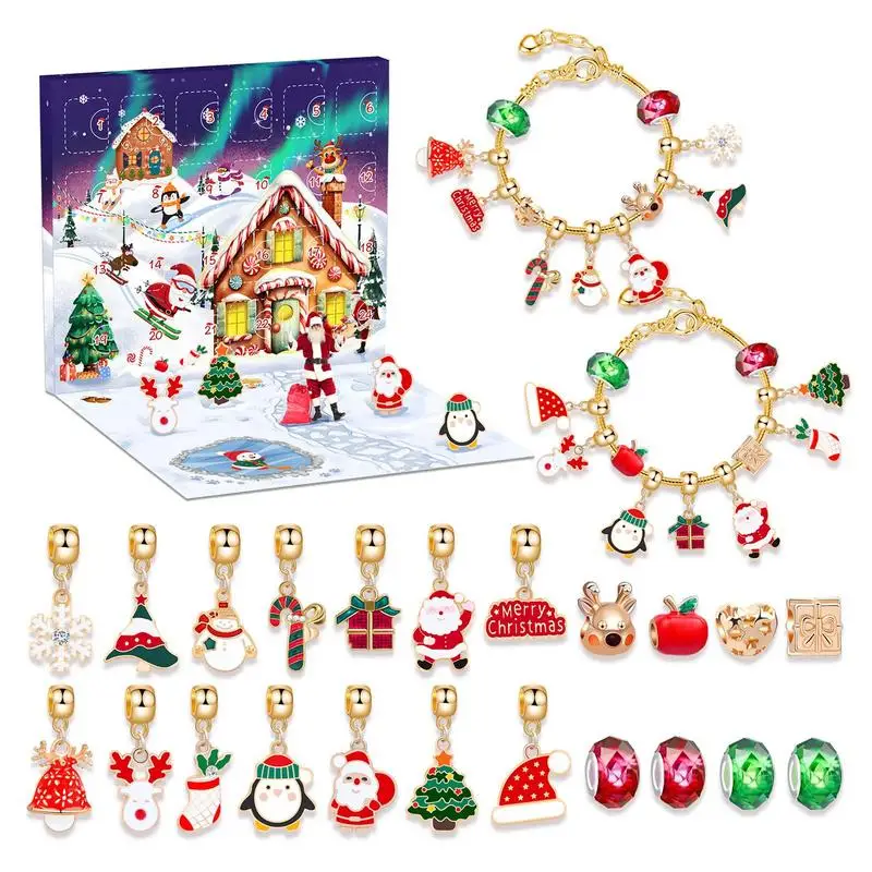 Christmas countdown calendar christmas advent calendar jewelry advent bracelet for 24 days