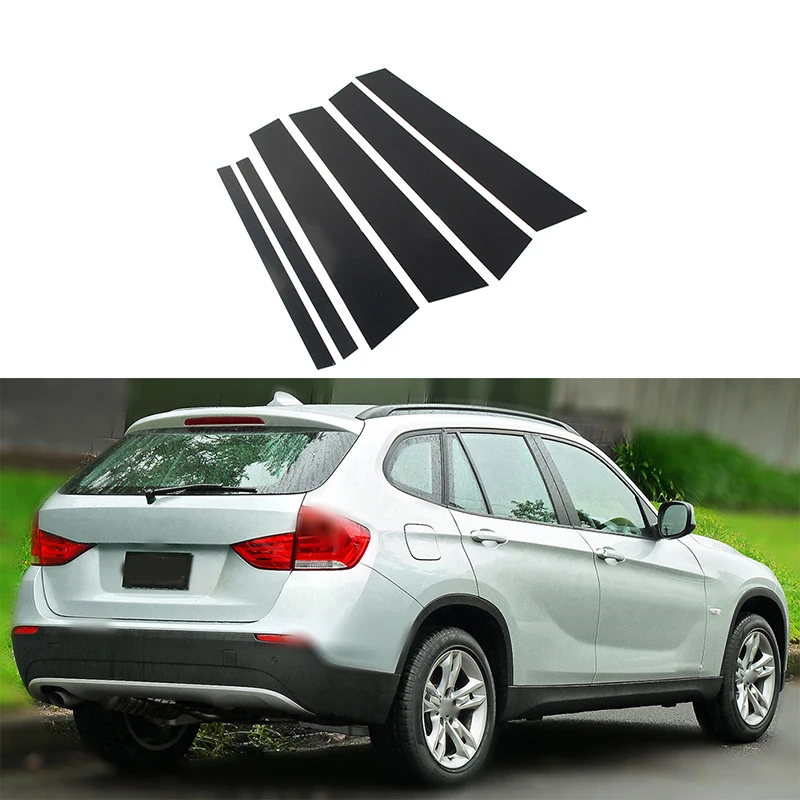 BMW X1 E84 2010 2011 2012 2013 2014 2015 장식 스티커, 광택 블랙 창문 문 기둥 B C 기둥 포스트 커버 트림