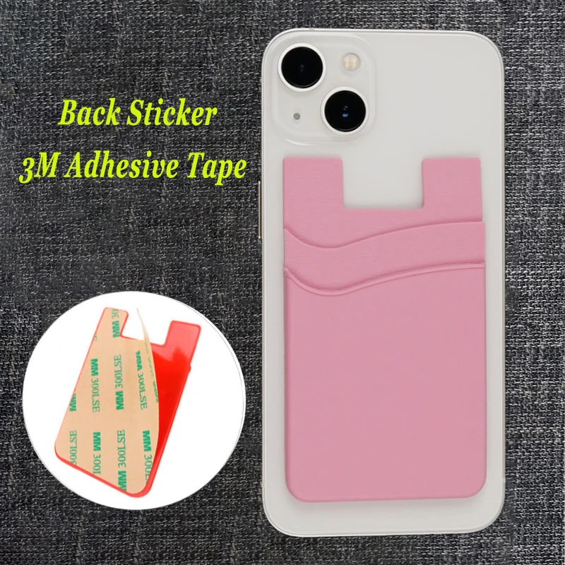 Silicone Double-Layer Phone Card Holder - Fashionable Ultra-Thin Wallet Sticker