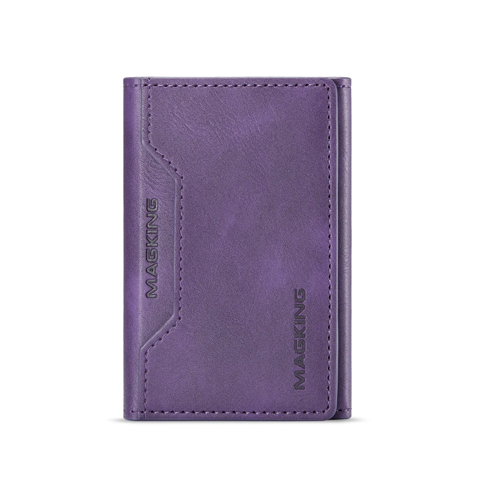 Elegant Trifold PU Leather Magnetic Card Holder Wallet