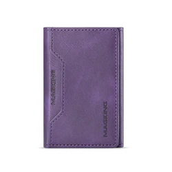 Elegant Trifold PU Leather Magnetic Card Holder Wallet (K2 Bag Purple)