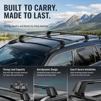 Universal Car Roof Rack Crossbars, Lightweight Premium Aluminum Material, 90 KG Max Load Capacity, Adjustable Design For Roof Beam Inner Distance 104–110 Cm, Secure Cargo Loading Function, Auto Roof Accessory For Vehicles With Gapped Raised Side Rails 8