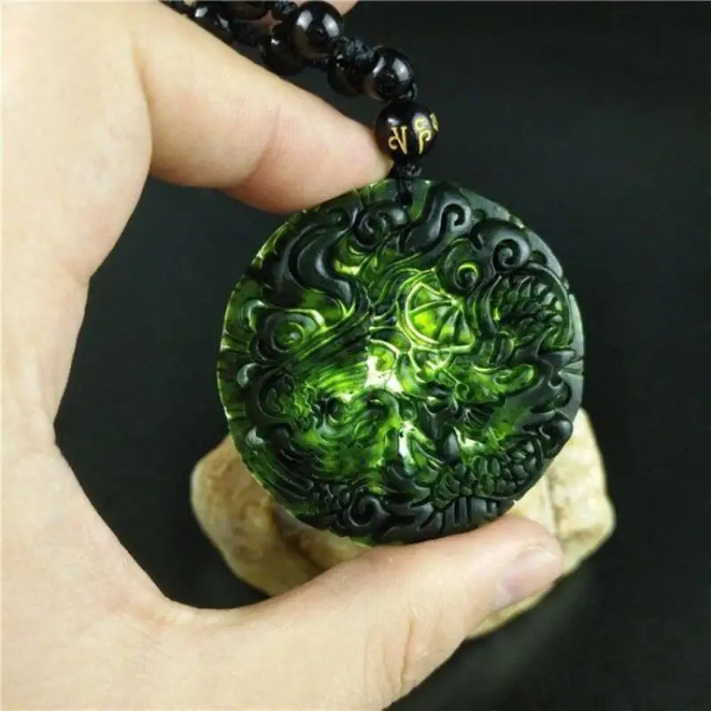 

Natural Jade Tiger Pendant Necklace Fashion Chinese Hand-Carved Lucky Amulet