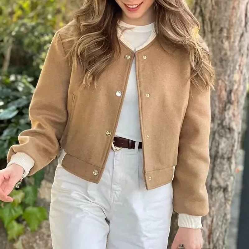 Women's Bombers Jackets Coat Khali Short Outwear Long Sleeve Vintage Vested Female Kurtki Casual Loose Korean zaaztrafins Jacket