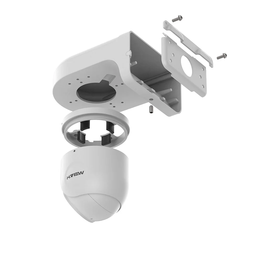 H.VIEW Aluminum Bracket Junction Back Box for H.VIEW POE Bullet&Dome Cameras (1 Pack), Fits Ceiling/Wall Mounting