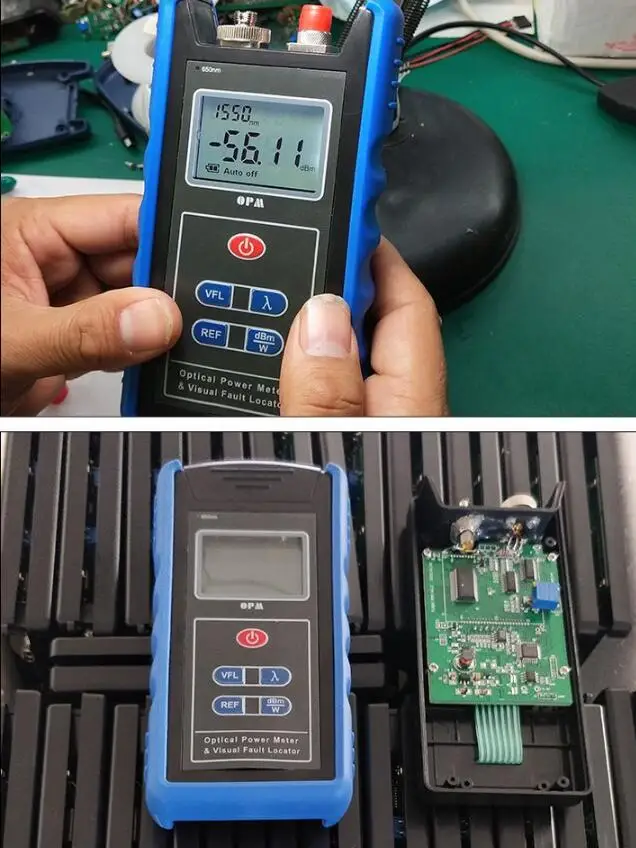 2 in1 fuctions TM203N-A-V10 FC SC VFL Power Meter 10mw VFL 650nm &OPM Optical Power Meter 6 wavelength -70~+10dBm -50～+26dBm