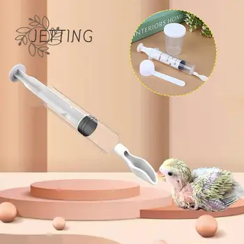 수동 주사기 포함 새 앵무새 피더 스푼, 아기 새 물 우유 약 먹이 주사기 바늘 새 용품, 4 개