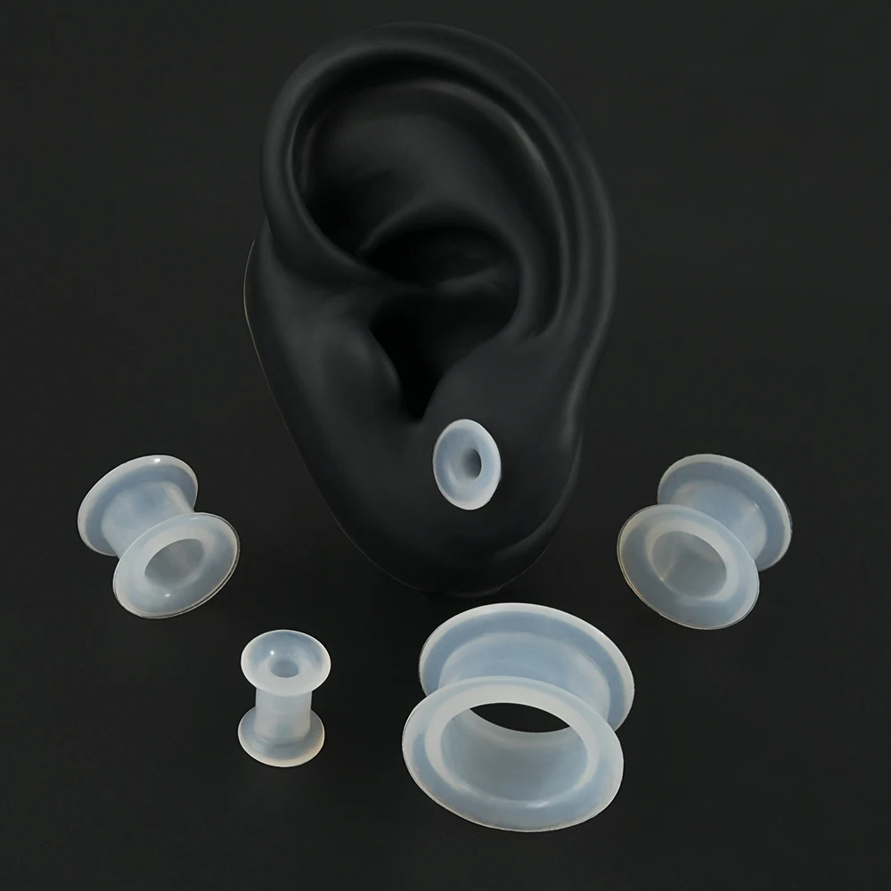 1 Glow In The Dark 5-26mm Pastel Silicone Stretcher Earing Flesh Tunnel - Foto 5