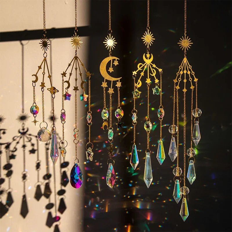 Cosmic Themed Crystal Pendant Suncatcher Galaxy Sun Catcher Rainbow Light Spot for Room Balcony Window Christmas Tree Decoration