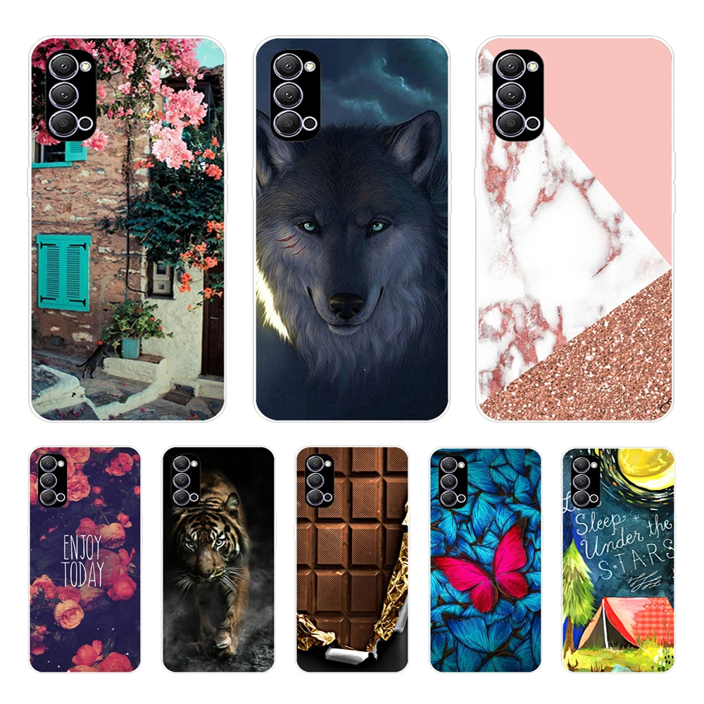 Per Oppo Reno 4 Pro 5G Custodia Cover Per Telefono Custodia Morbida In Silicone Tpu Per Oppo Reno4 4G Custodia Reno4 4Pro Coque 4Pro Fashion Coque Cap
