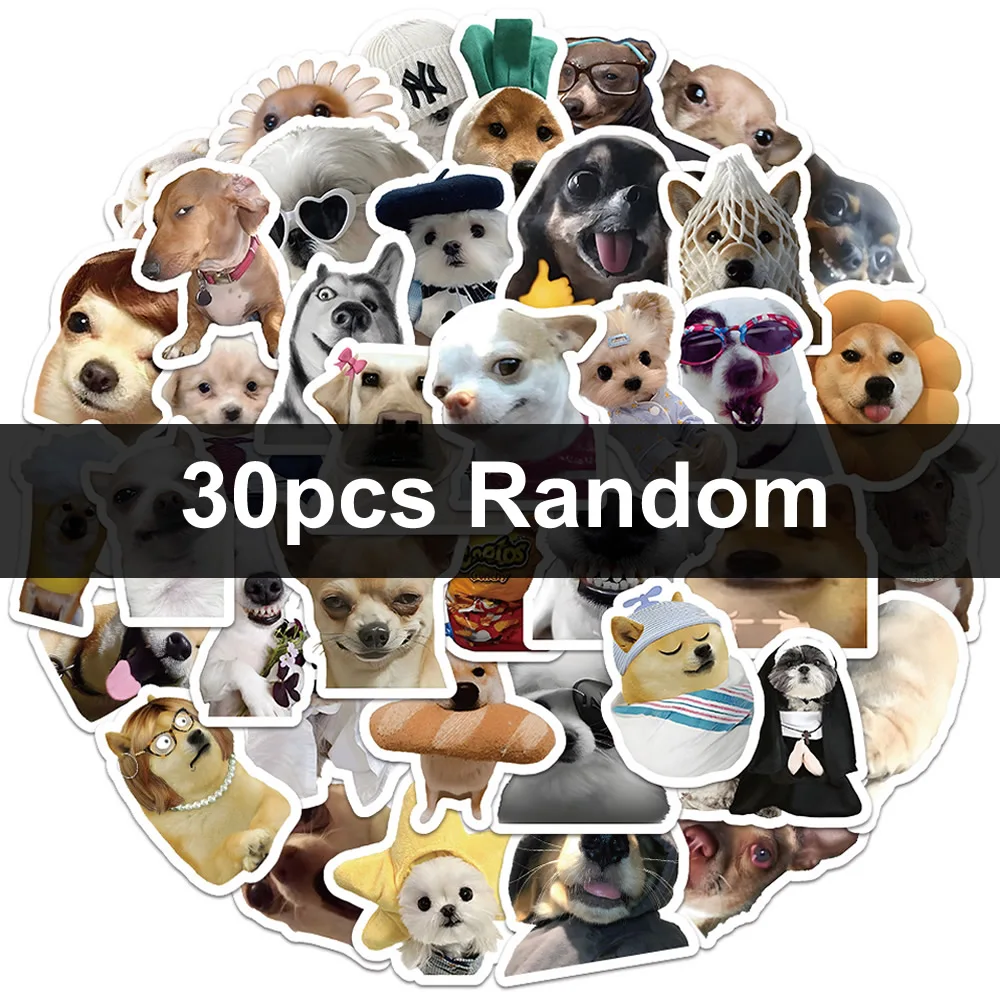 30/60/180 Funny Dogs Stickers Cartoon Cute Decals Toy Stationery Guitar Phone