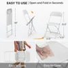 NEW 10 Pack White Plastic Folding Chair, Indoor Outdoor Portable Stackable Commercial Seat with Steel Frame 350lb. Capacity 3