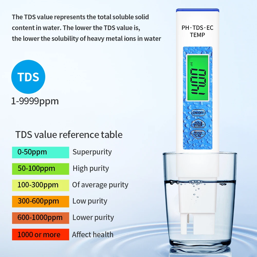 No Brand 1 in 1 Digital Water Meter Water Quality for Pools Drinking Water