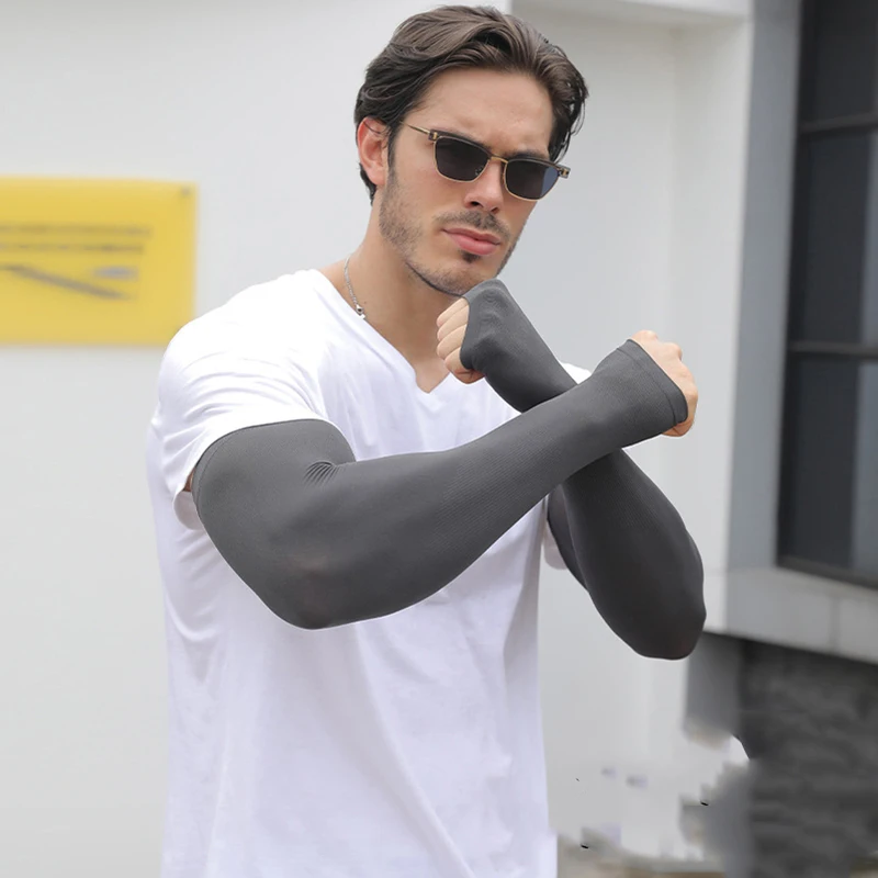 Cooling Arm Sleeves Cover Sports Running UV Sun Protection arm sleeves 2Pcs