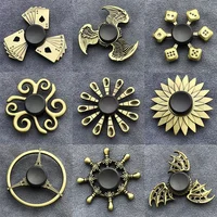 Fidget Finger Spinner Antique Brass Color Alloy Metal Hand Spinner Stress Relief Decompression Toy For Kids Adults Funny Gifts 1