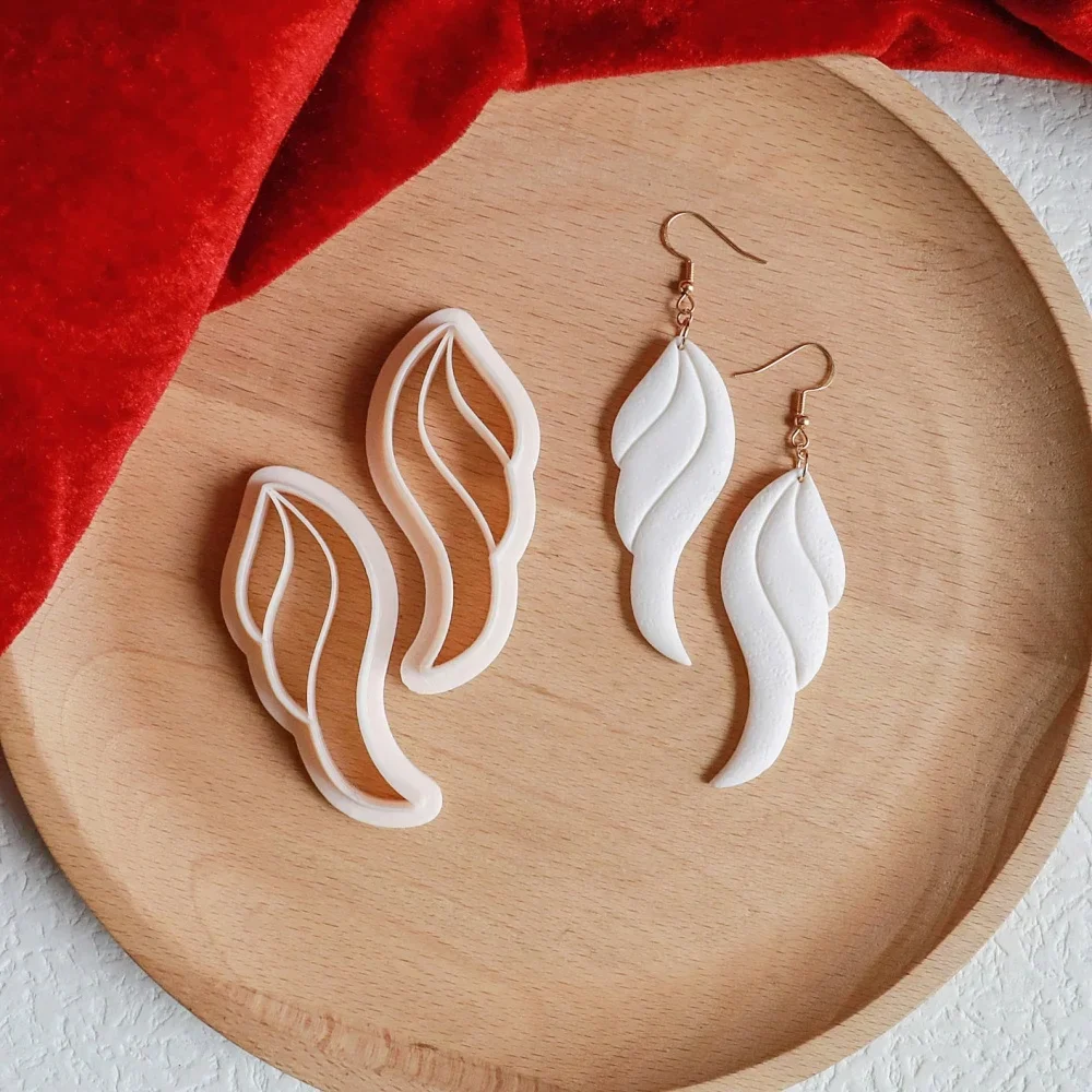 Green Plant Leaves Shape Polymer Clay Cutters Flowers Dangle Clay Embossing Pottery Earring Jewelry Pendant Making Tools polymer clay cutter,pottery clay tools,pottery clay carving tools