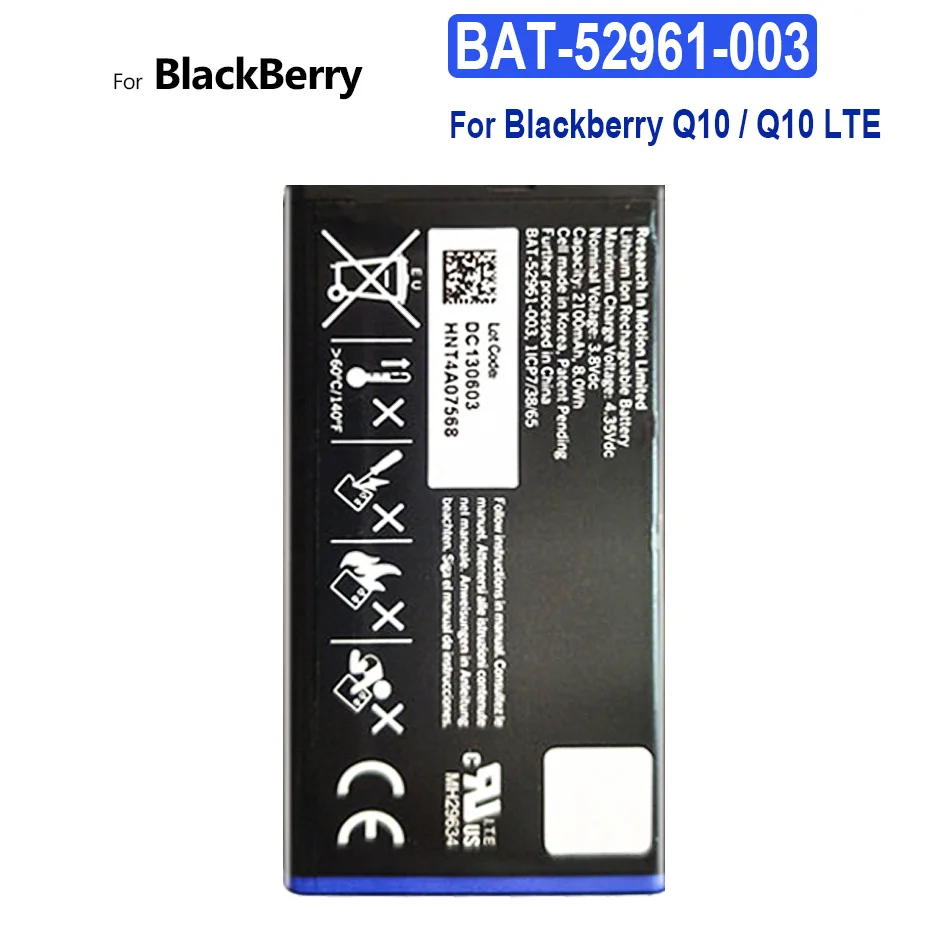 Batteria Bat-52961-003 Bat52961003 2100Mah Per Blackberry Q10/Q10 Lte/Q10 Lte Sqn100-1